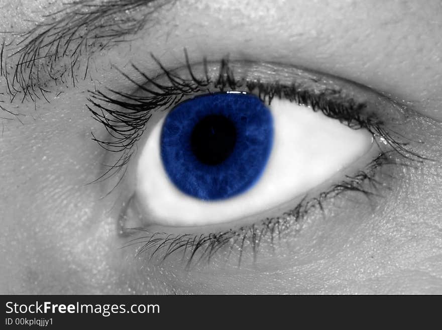 Single woman blue color eye. Single woman blue color eye