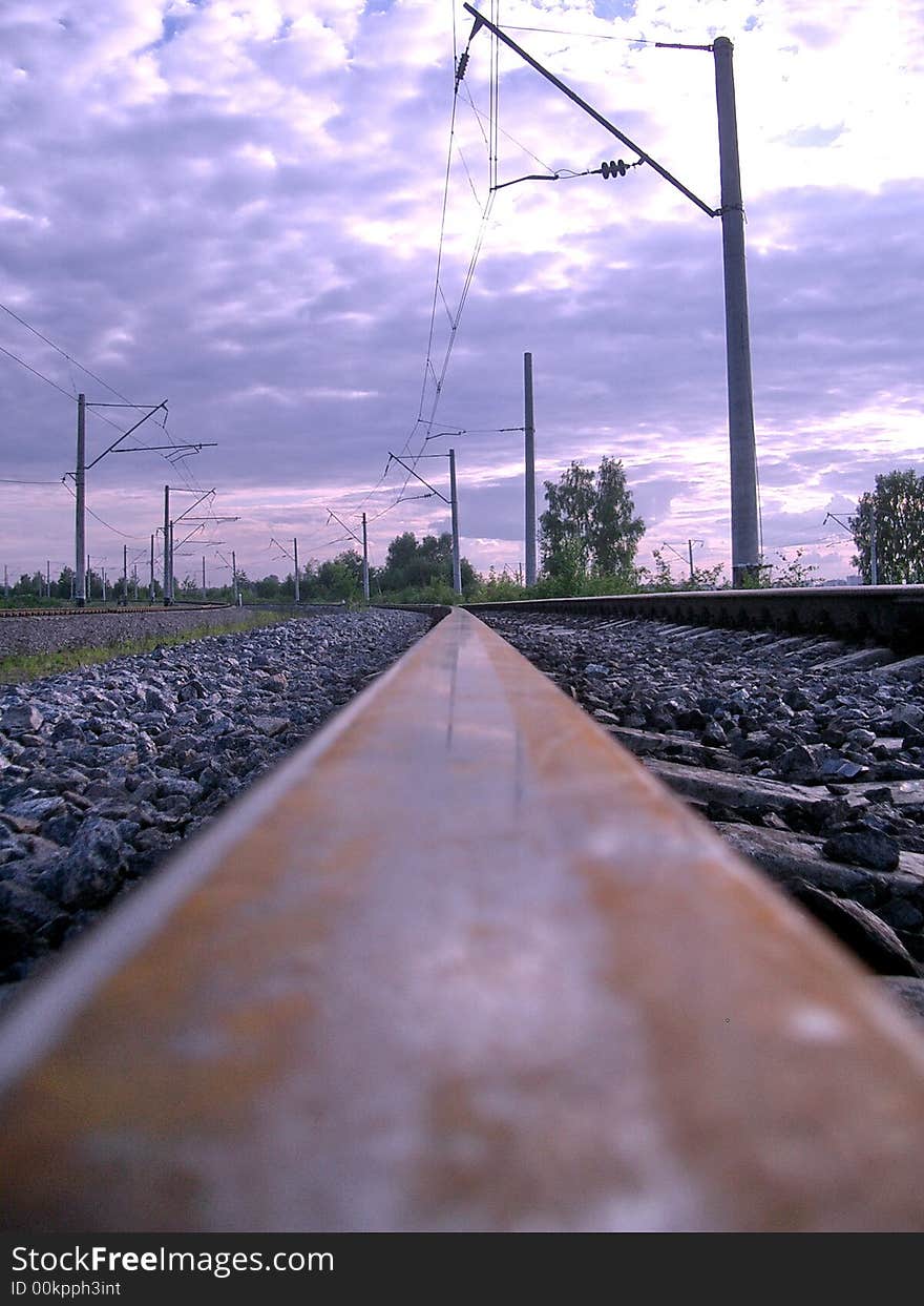 Rusty Rail lying on the rocks