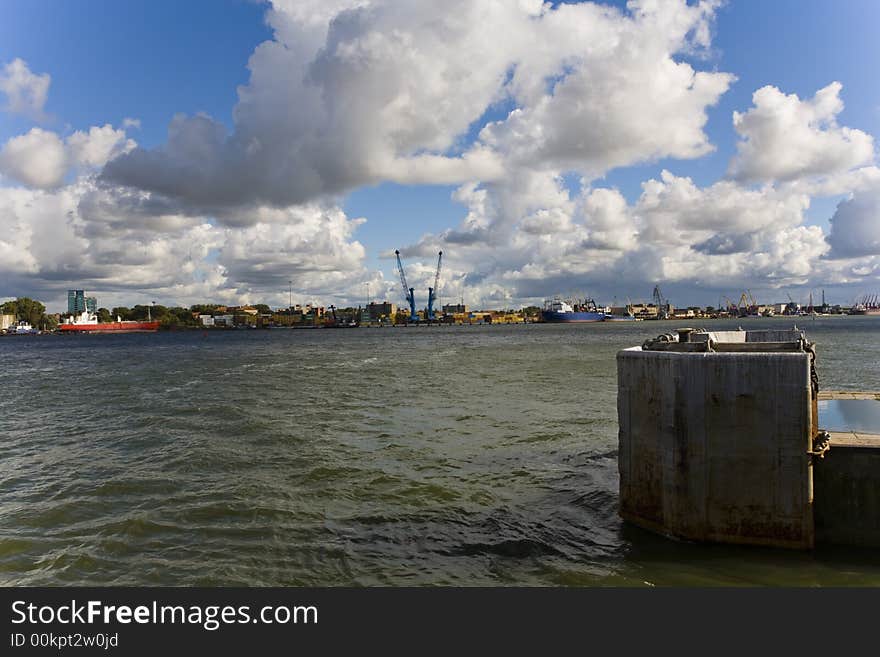 Lithuania, Klaipeda, port, hoisting, cran