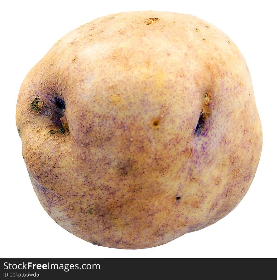 Eyes of a potato expressive and kind. Natural object on a white background. Eyes of a potato expressive and kind. Natural object on a white background.