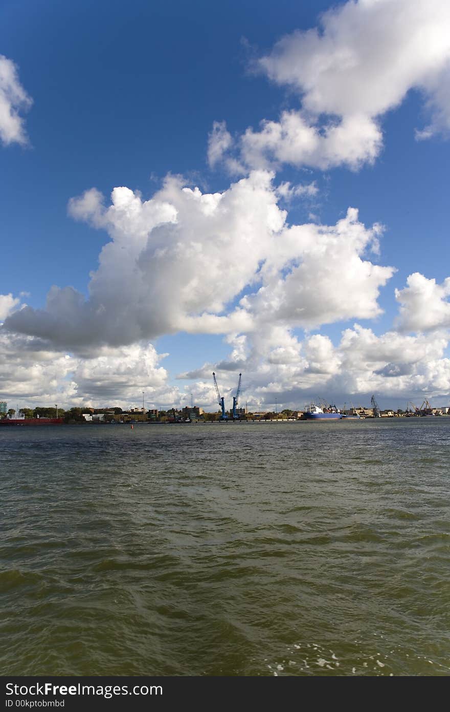 Lithuania, Klaipeda, port, hoisting, cran