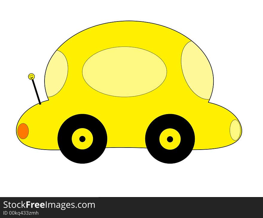 Yellow Cartoon Car