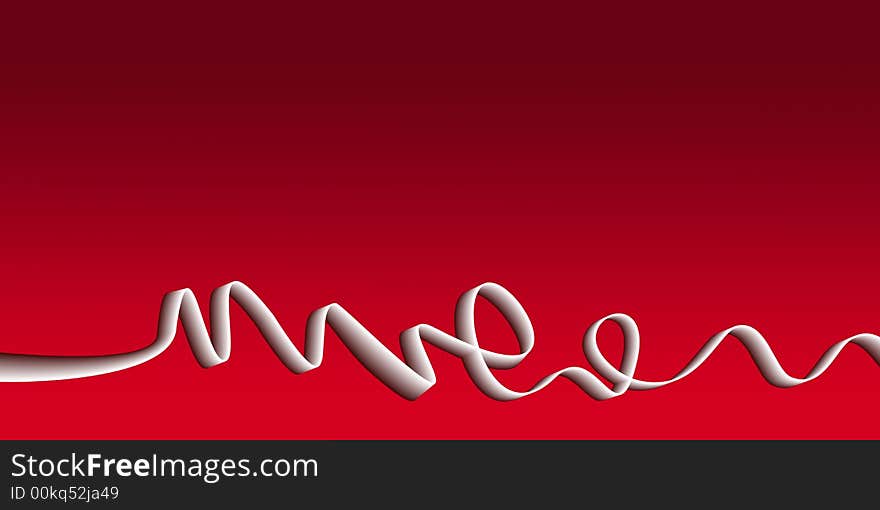 Graphic ribbon on red background