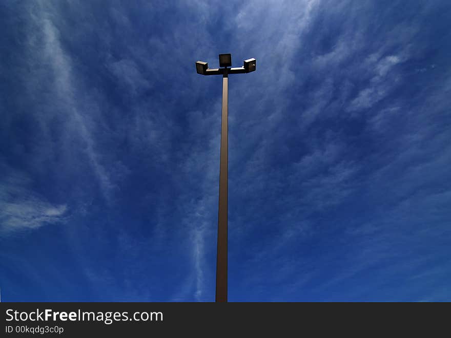 Light on a not so cloudy beautiful blue sky. Light on a not so cloudy beautiful blue sky