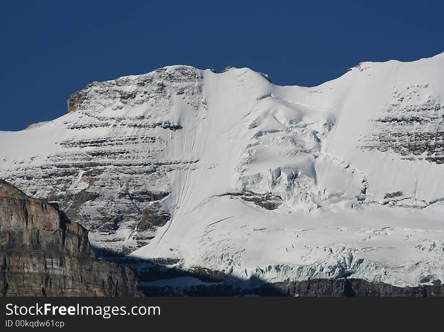 Glacier in rockies mountains in a clear day