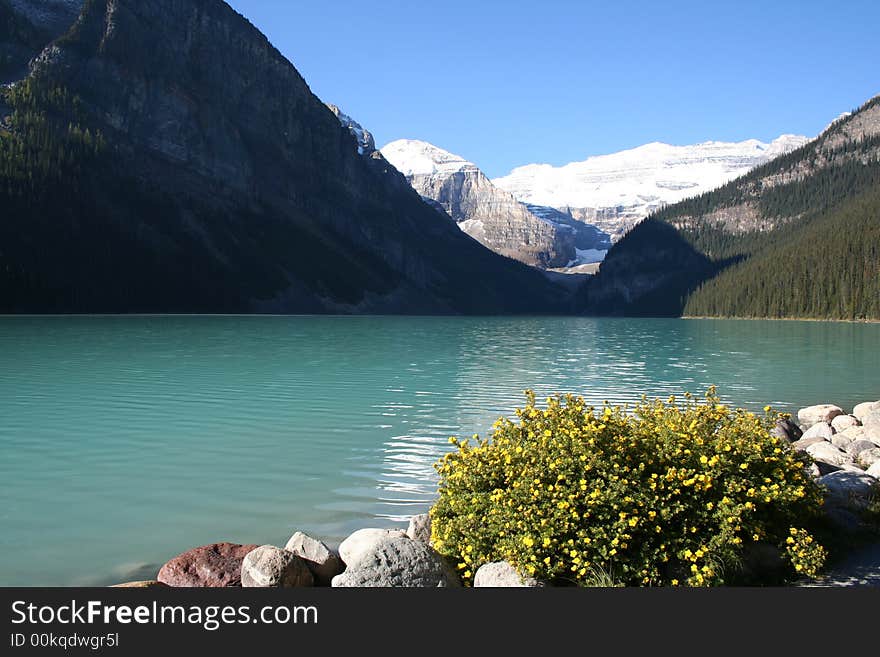 The lake in the mountains. The lake in the mountains