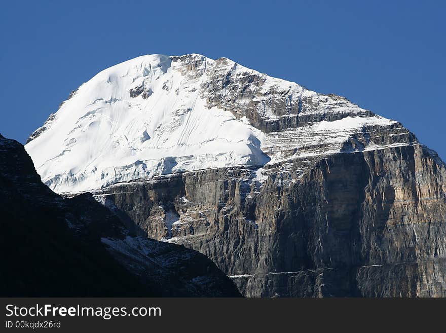 Glacier in rockies mountains in a clear day