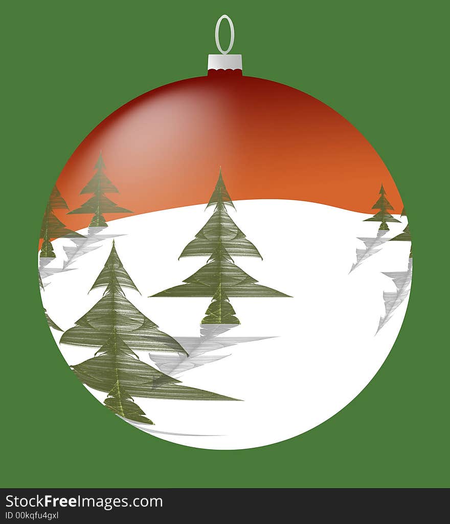 Christmas Ornament illustration isolated on green background for easy selection