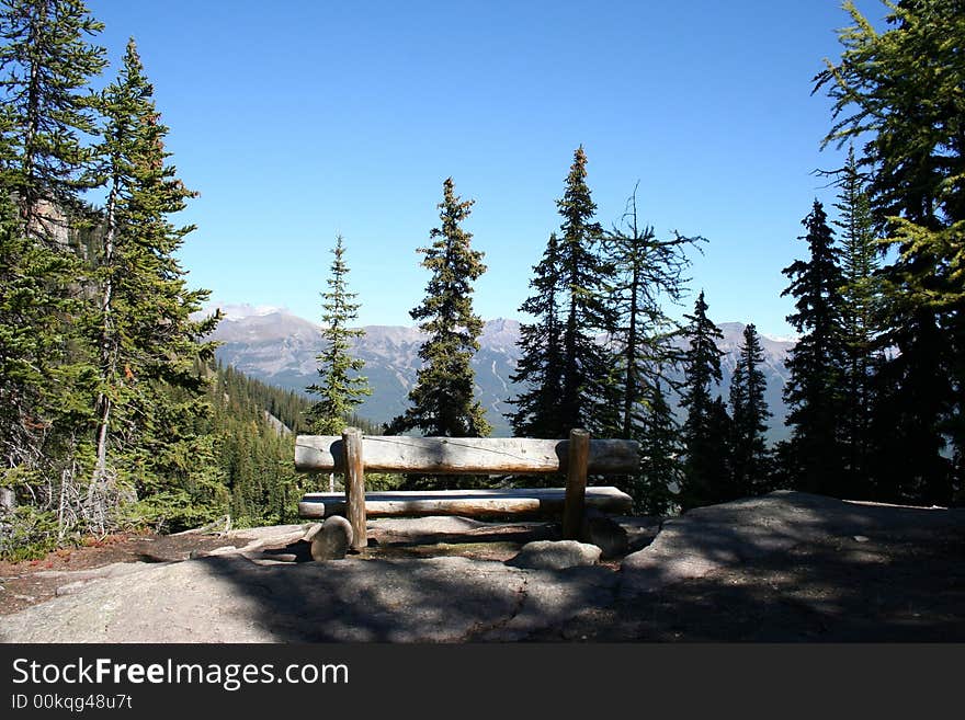 Resting bench at the end of the treck. Resting bench at the end of the treck