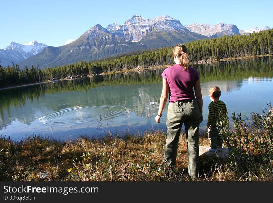 Lake and mountains