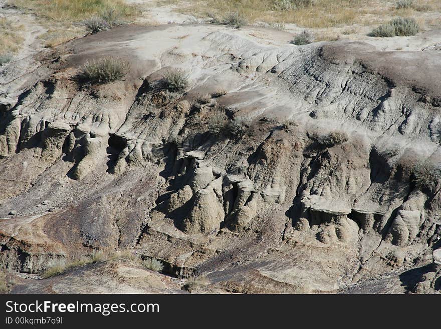 Strangely shaped stones named hoodoo. Strangely shaped stones named hoodoo