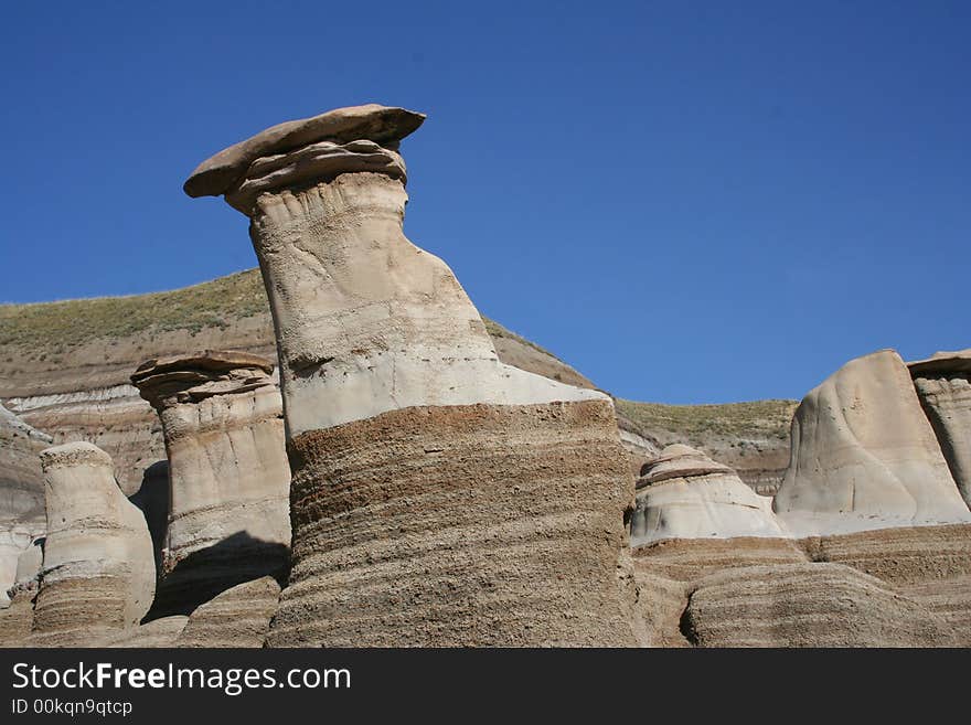 Strangely shaped stones named hoodoo