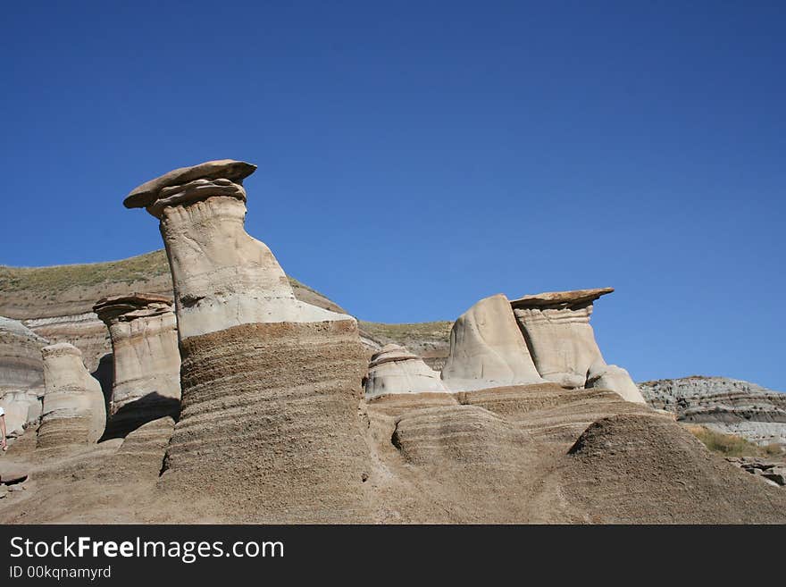 Strangely shaped stones named hoodoo