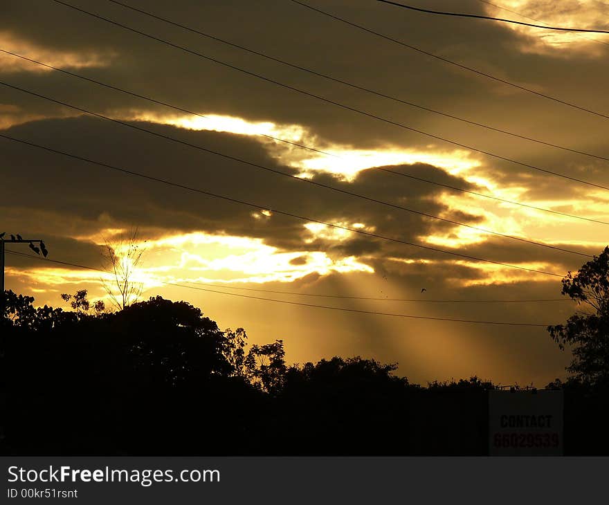 Sunset in the monsoon season.