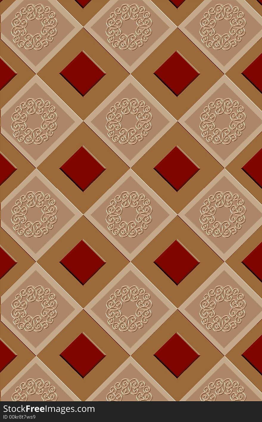 Inlayed ornamental tiles