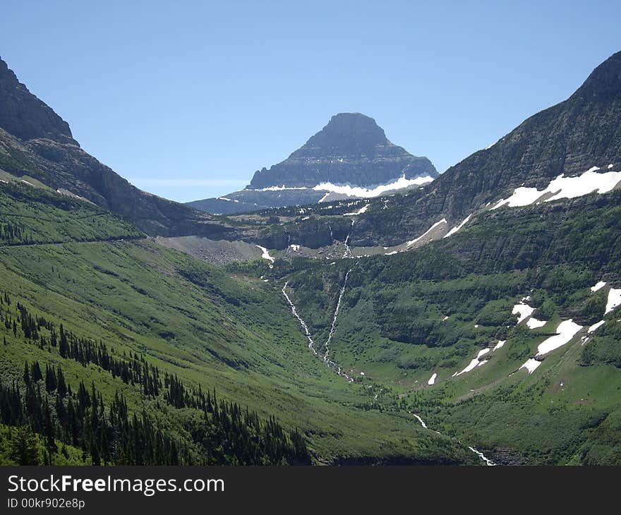 Spring in the mountains, snow run off forming rivers. Spring in the mountains, snow run off forming rivers.