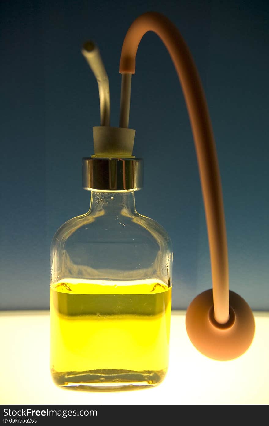 Small bottles with colored liquid in a colored laboratory. Small bottles with colored liquid in a colored laboratory.