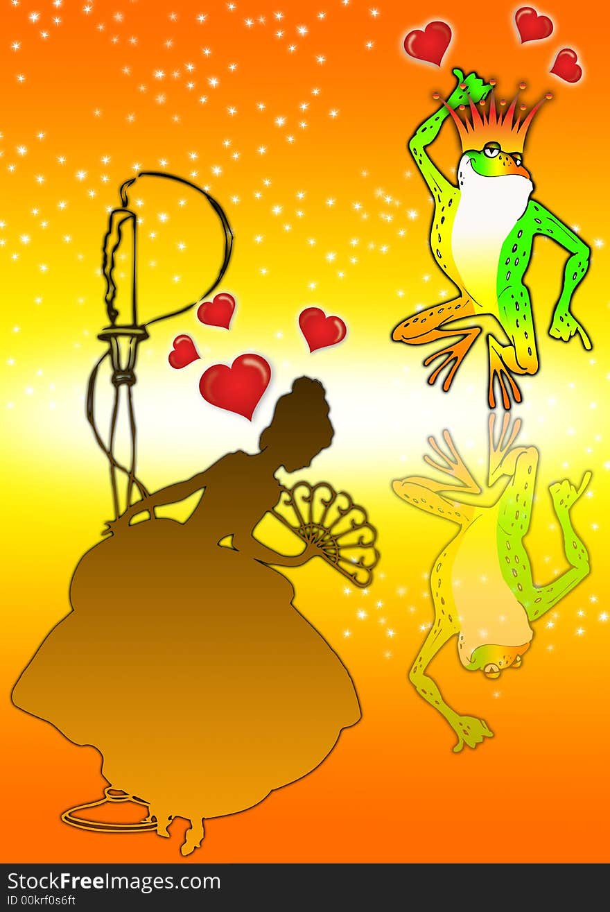 frog dancing offering you his heart. frog dancing offering you his heart.