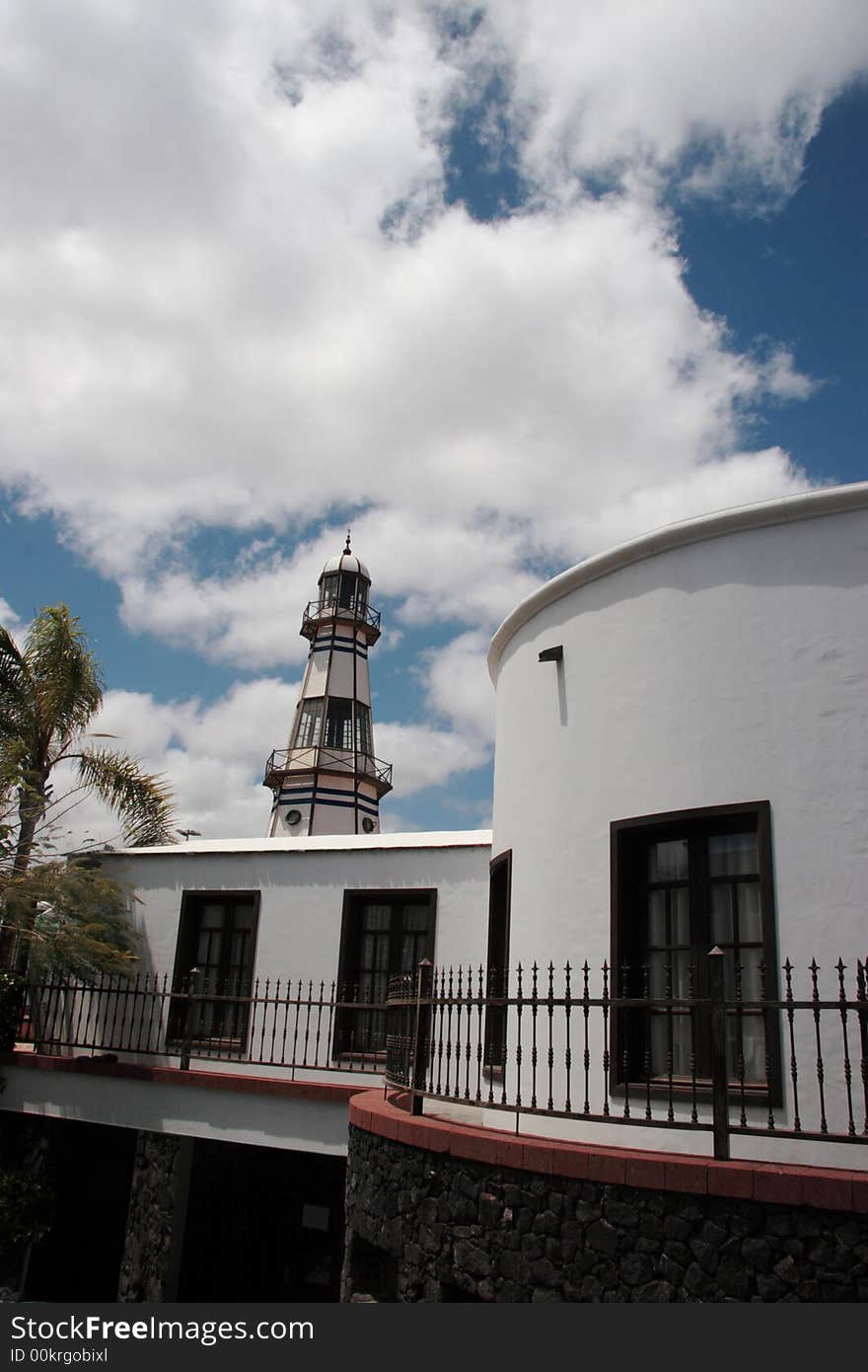 An old town light house in lanzarote. An old town light house in lanzarote