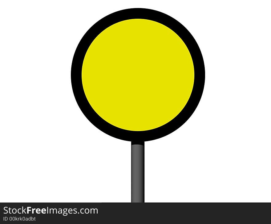 Empty round sign isolated on a white background