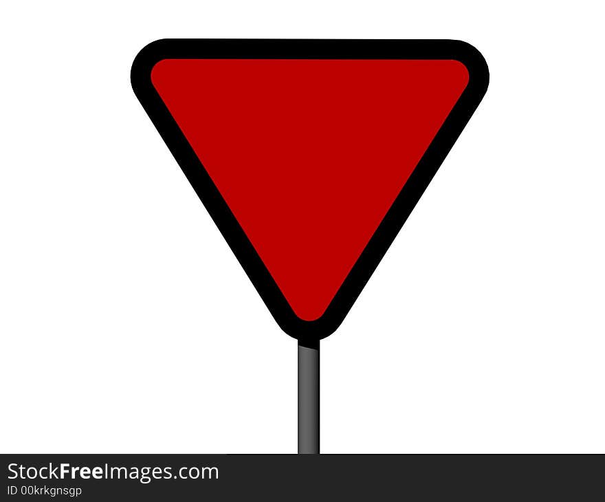 Triangular danger sign isolated on a white background