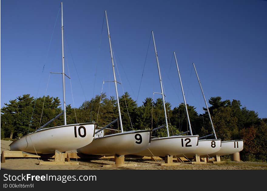 Sailboats at Lake Massapoag in Sharon, MA, USA. Sailboats at Lake Massapoag in Sharon, MA, USA