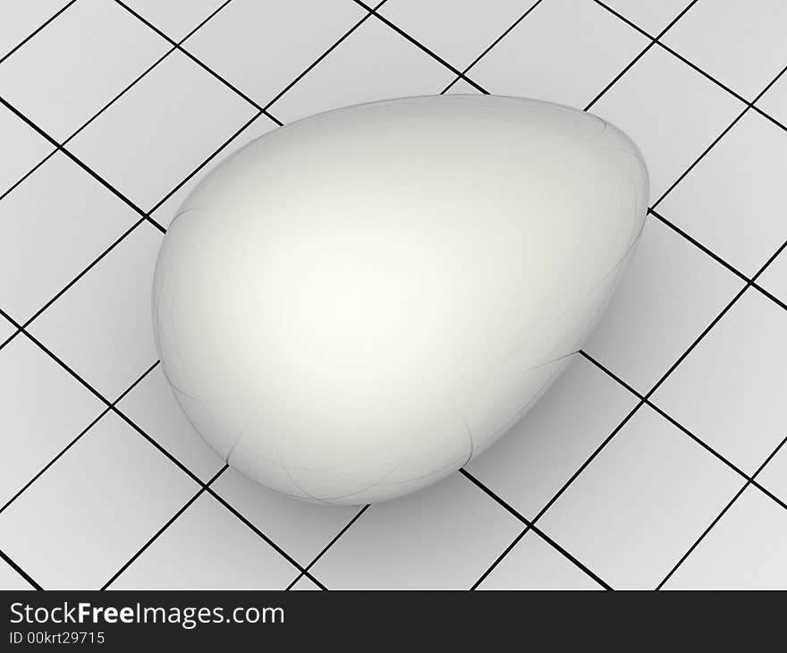 Clear white egg on a floor