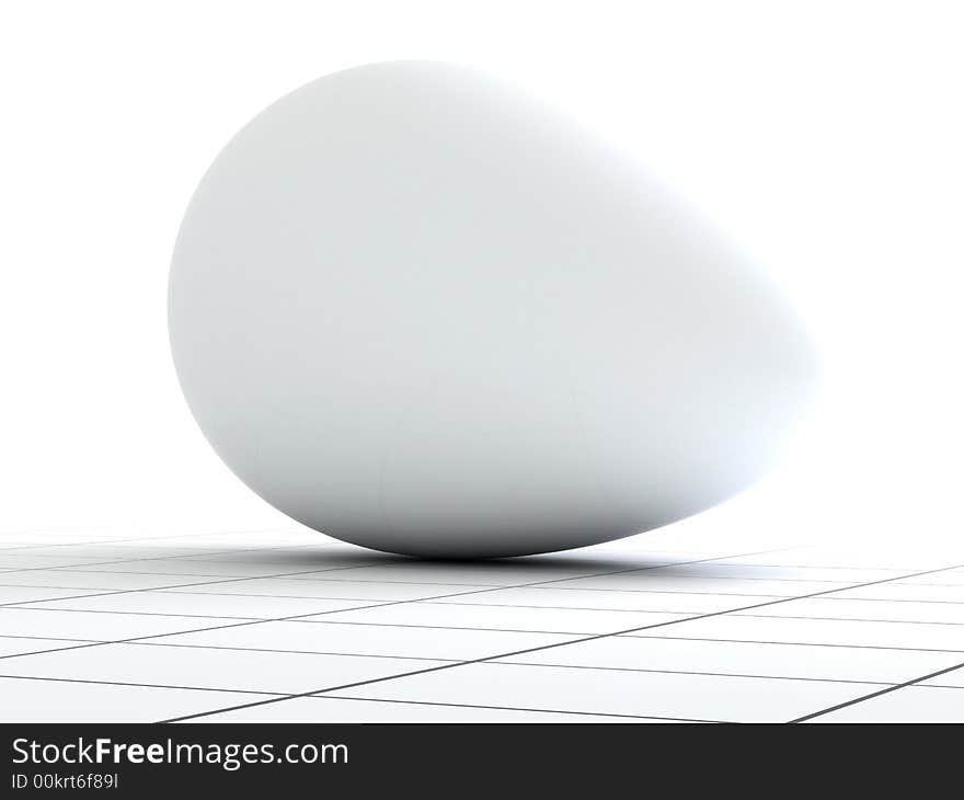 Clear white egg on a floor