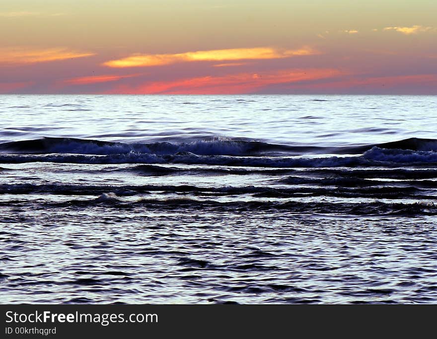 Waves at sunrise