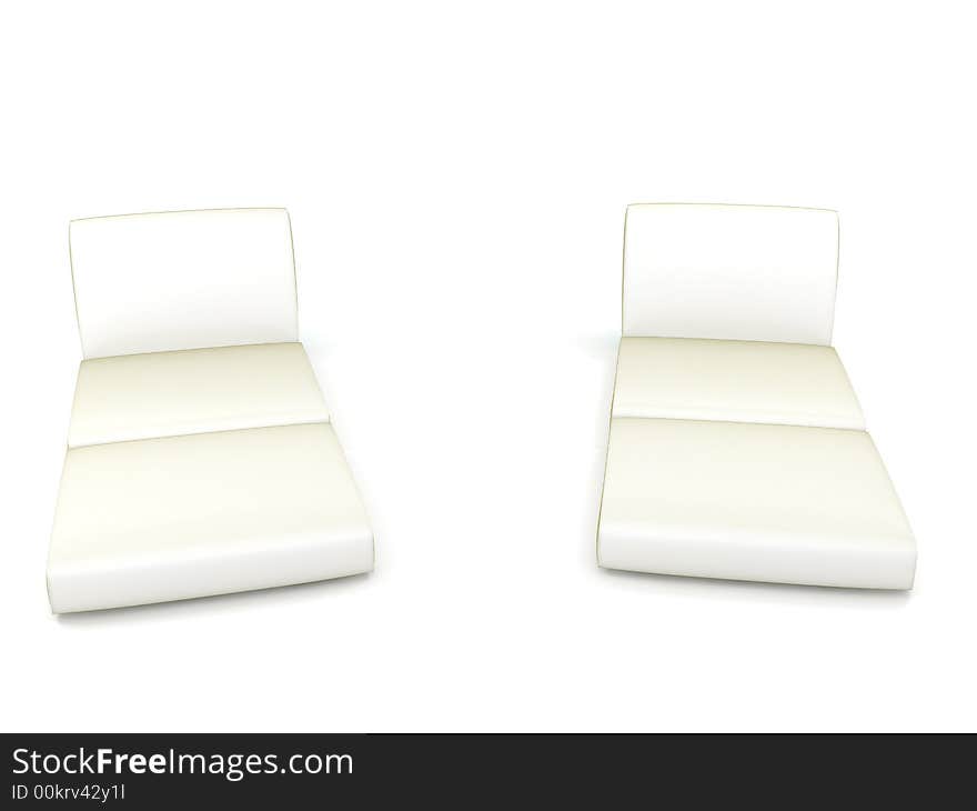 White sofas over clear white background