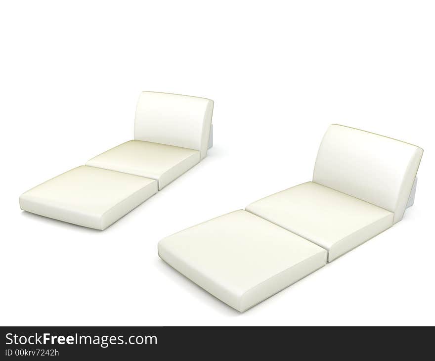 White sofas over clear white background