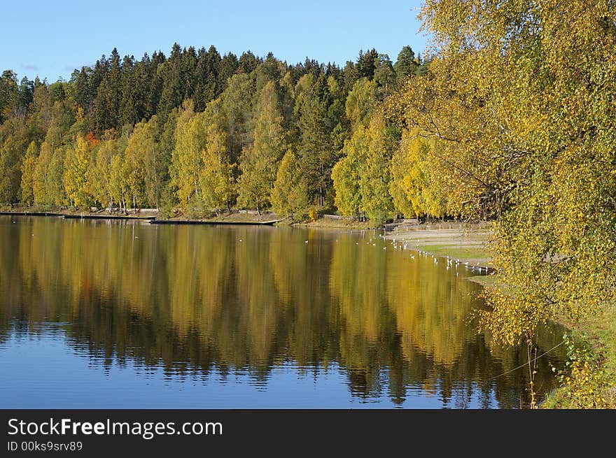 The lake Bogstadvannet in Oslo. The lake Bogstadvannet in Oslo