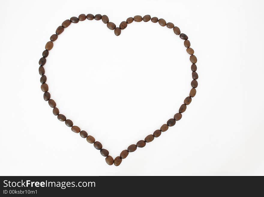 Coffee beans on the neutral background