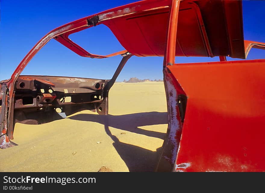 Car wreck in the desert no.1