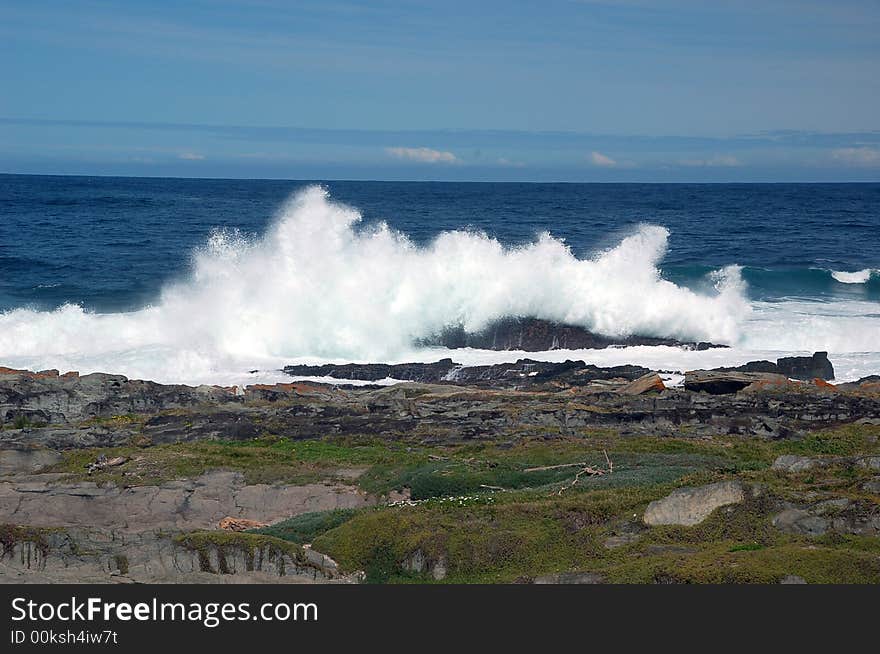 Sea wave splashing