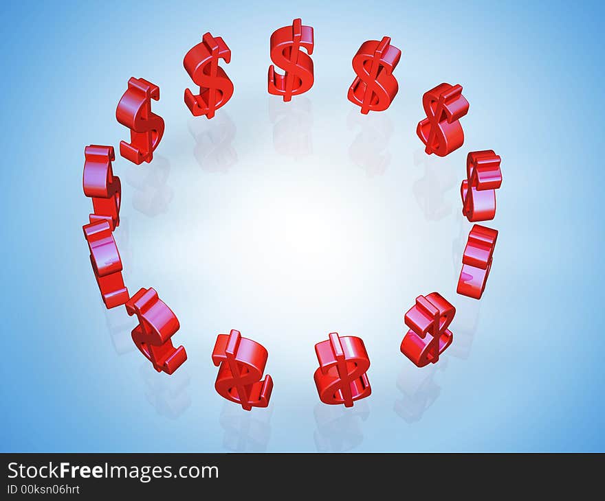 Dollar symbol close up circle