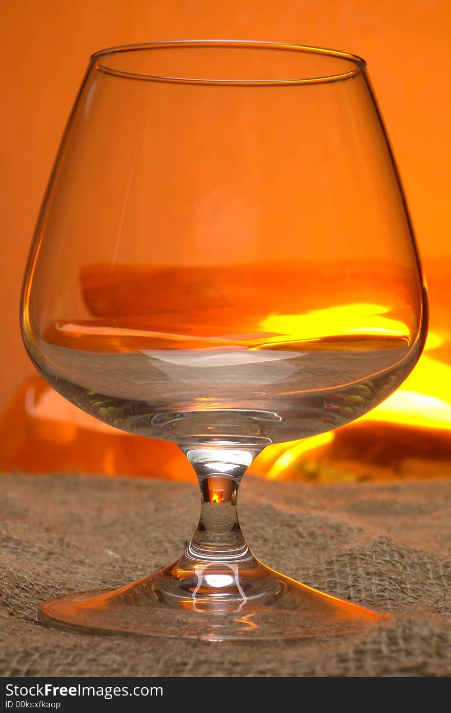 Glass on an orange background