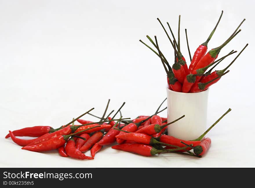 A set of tiny hot chilli.