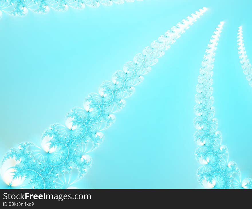 Garland of flowers on a blue background