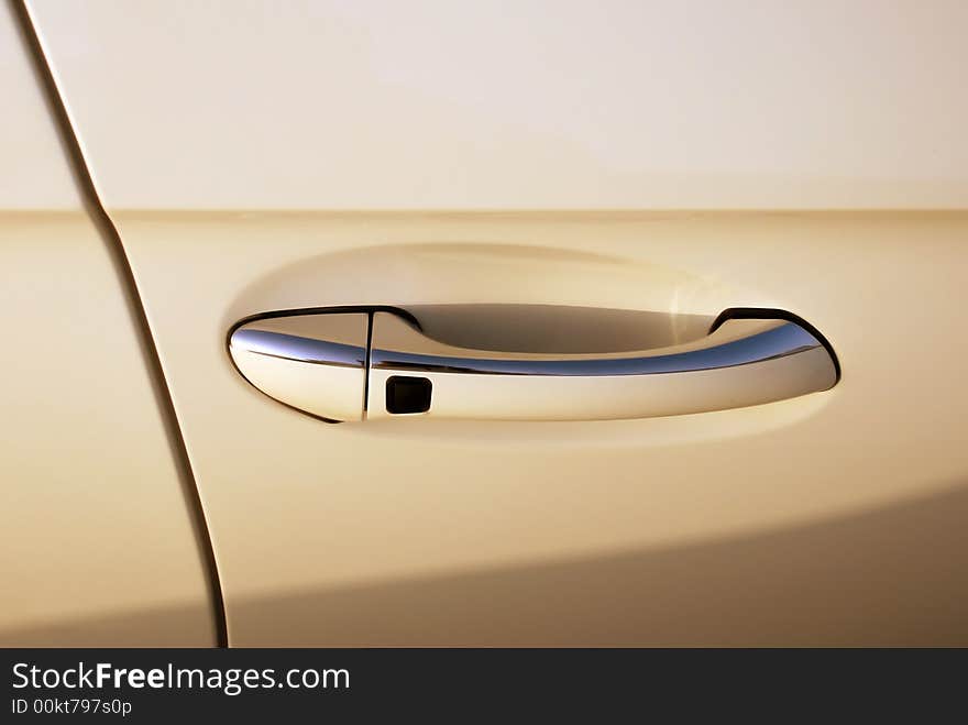 Car security Door handle lock with cream color. Car security Door handle lock with cream color.