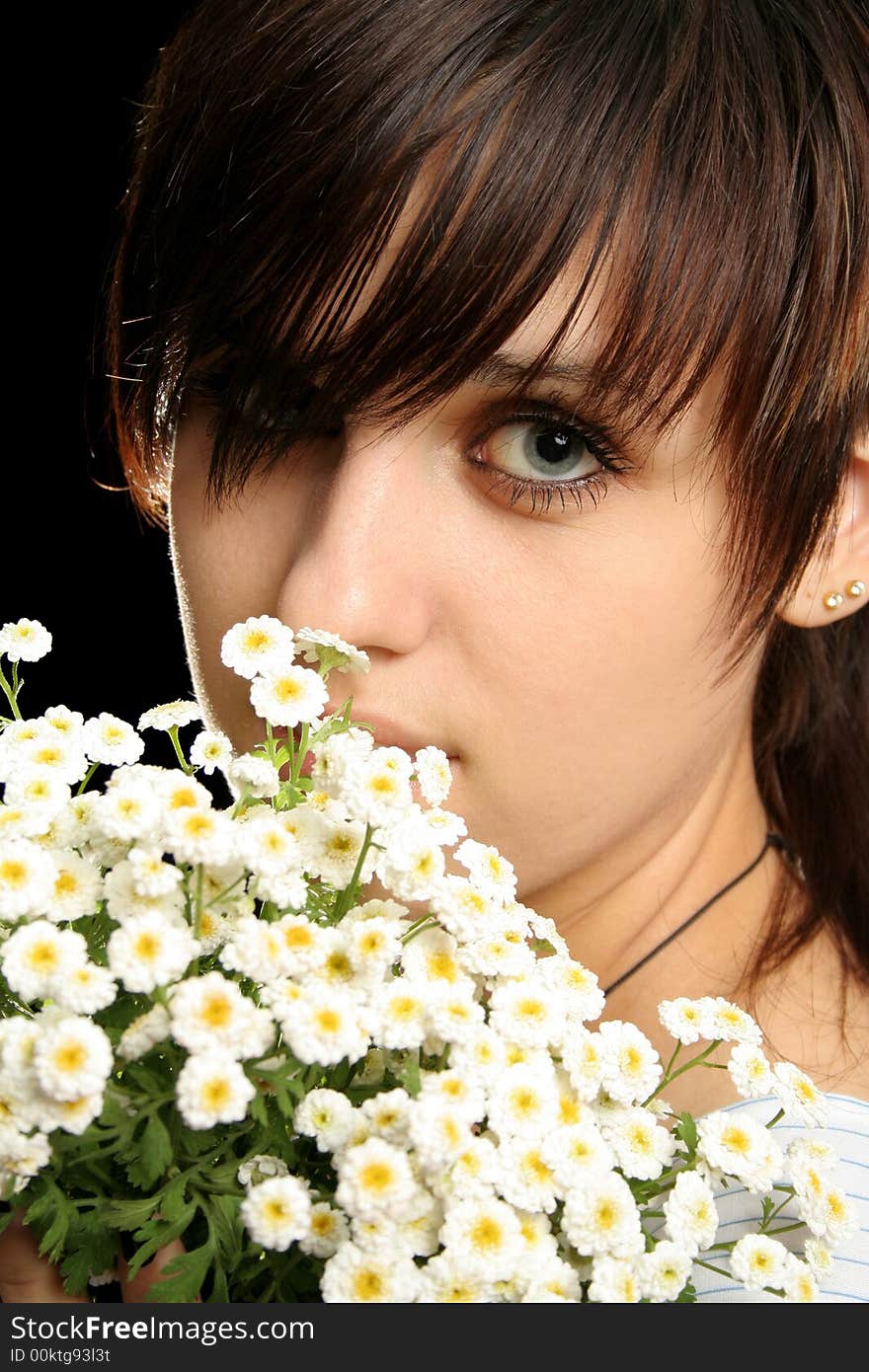 Beautiful girl with flowers