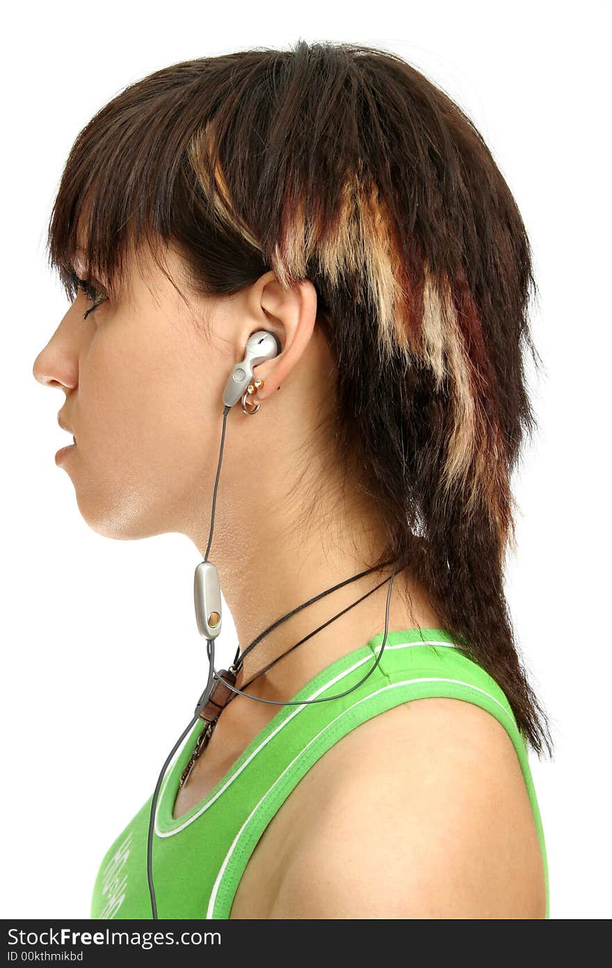 Young girl with headphones