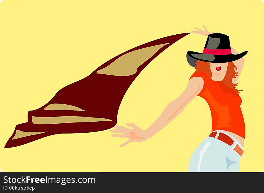 Vector image of posing girl. Vector image of posing girl