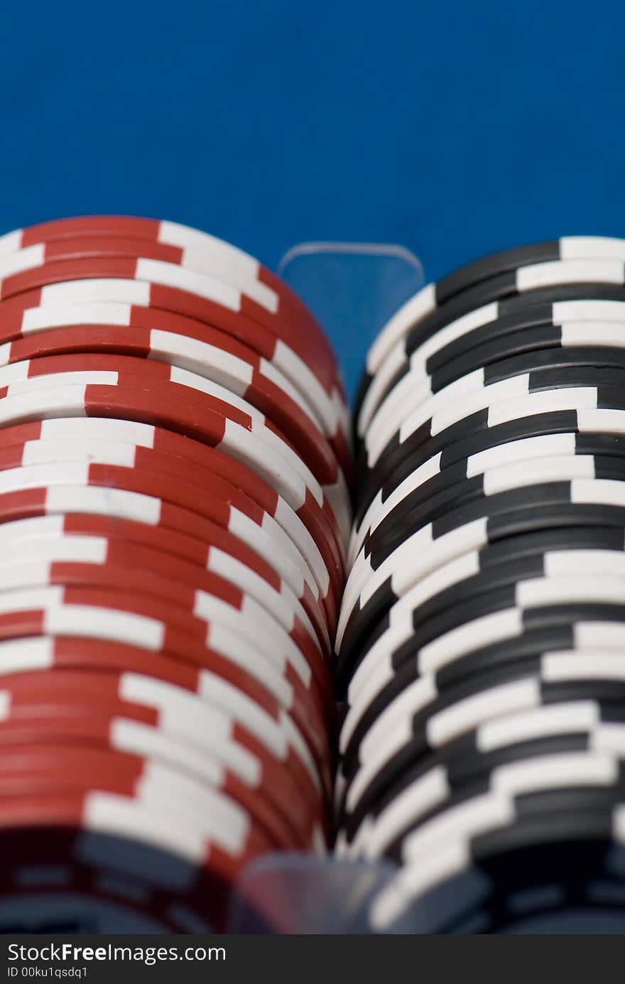 Chips laid out in a row. Chips laid out in a row