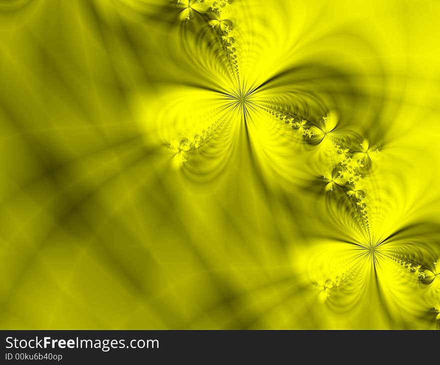 Abstract flowers on a yellow background. Abstract flowers on a yellow background