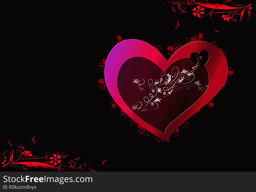 Valentines themed background with hand drawn decorative elements. Valentines themed background with hand drawn decorative elements