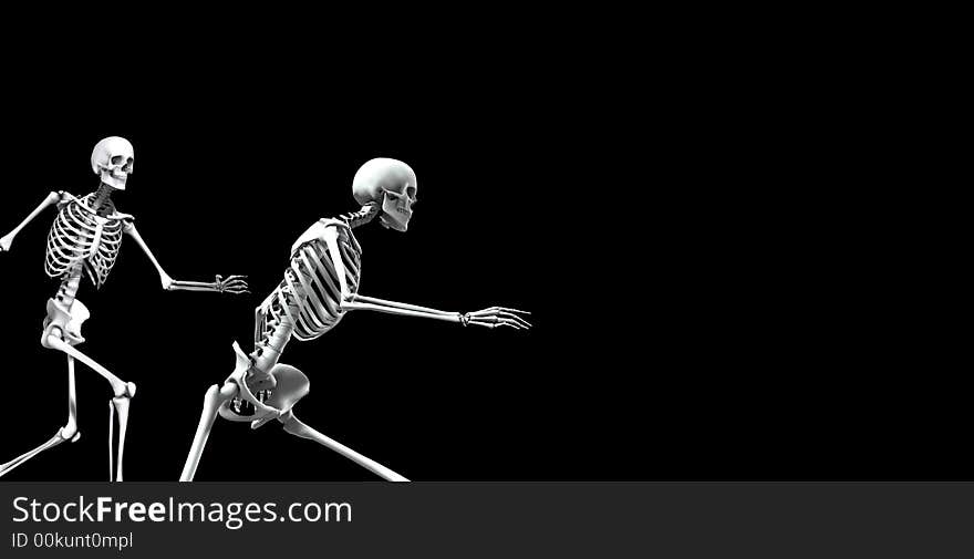 An x ray image of a group of skeletons. A suitable medical or Halloween based image. An x ray image of a group of skeletons. A suitable medical or Halloween based image.