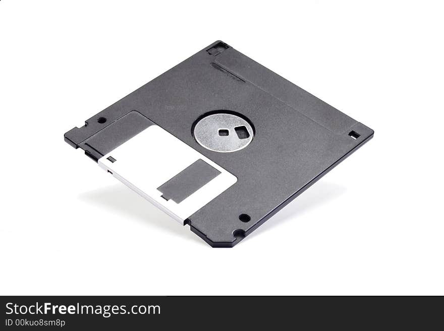 Three-dimensional blackening a diskette. Object on white.