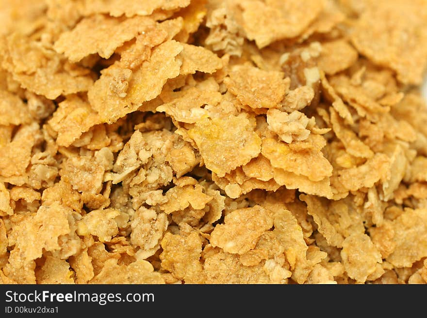 Close up picture of unflavored generic yellow cornflakes