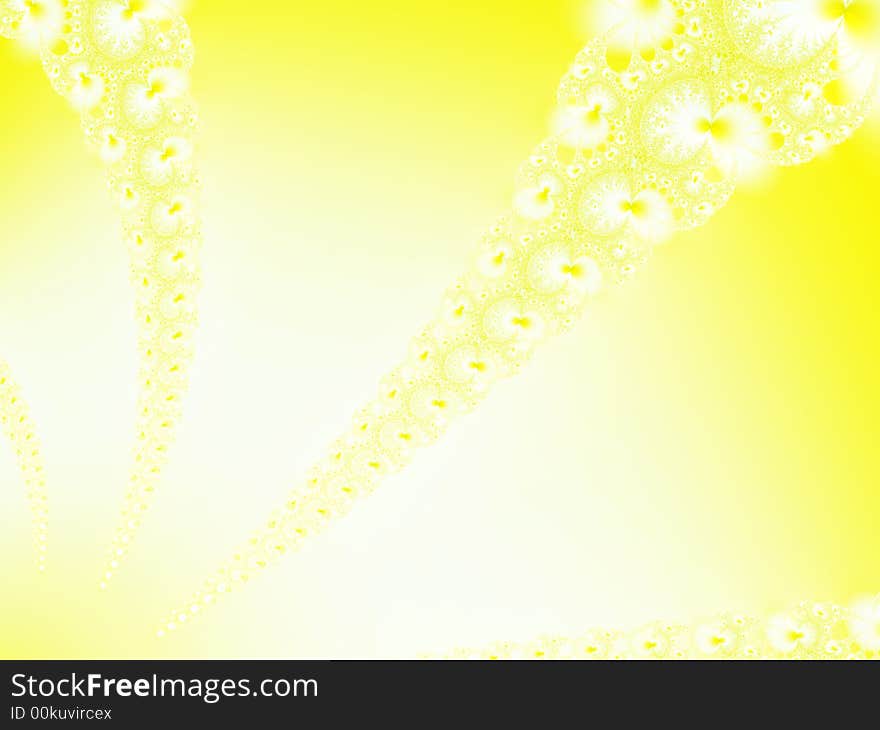 Garland of flowers on a yellow background